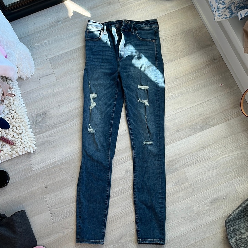 A&F high rise super skinny jeans